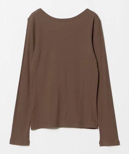 BEAUTY&YOUTH UNITED ARROWS(ビューティーアンドユースユナイテッドアローズ)の「コットンリブ クルーネック ロングスリーブ(Tシャツ/カットソー・レディース・ブラック/ブラウン系/オフホワイト・FREE)」の4枚目の写真