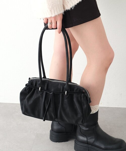 mystic（ミスティック）の「ドロストリボンBAG（トートバッグ・レディース・ブラウン/ブラック・ONE SIZE）」の2枚目の写真