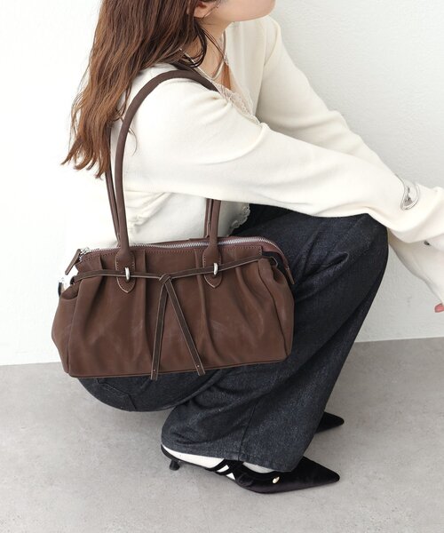 mystic（ミスティック）の「ドロストリボンBAG（トートバッグ・レディース・ブラウン/ブラック・ONE SIZE）」の7枚目の写真
