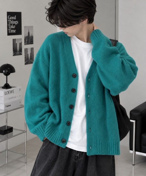 CERCA(チェルカ)の「【Bls】 【ZM】【Bling Leads】5GGモヘアタッチ 大きめシルエットカーディガン(カーディガン/ボレロ・メンズ・ブラック/マスタード/ライトグレー/オレンジ/グリーン・FREE)」の11枚目の写真