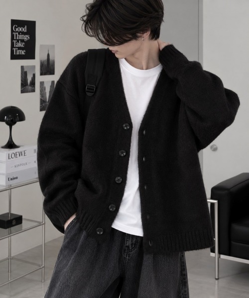 CERCA(チェルカ)の「【Bls】 【ZM】【Bling Leads】5GGモヘアタッチ 大きめシルエットカーディガン(カーディガン/ボレロ・メンズ・ブラック/マスタード/ライトグレー/オレンジ/グリーン・FREE)」の8枚目の写真