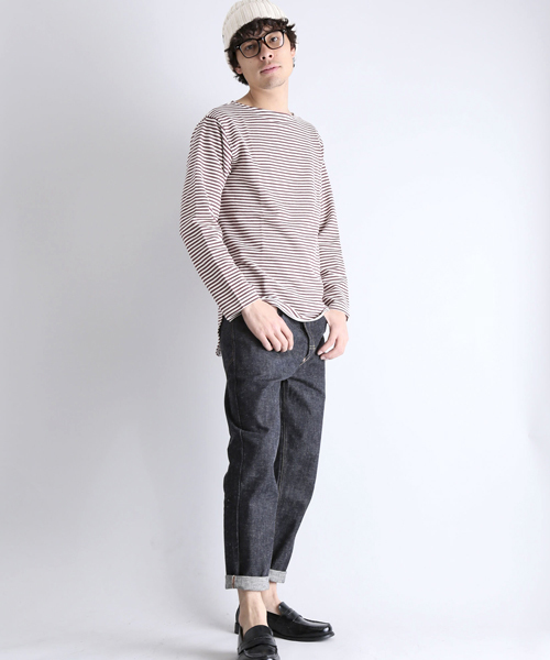 Denime（ドゥニーム）の「URAKE BORDER TEE/裏毛ボーダーT（Tシャツ/カットソー・メンズ・ホワイト系その他/レッド系その他/グレー系その他・X-LARGE/MEDIUM/LARGE）」の12枚目の写真