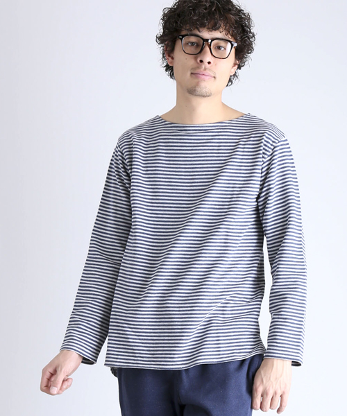 Denime（ドゥニーム）の「URAKE BORDER TEE/裏毛ボーダーT（Tシャツ/カットソー・メンズ・ホワイト系その他/レッド系その他/グレー系その他・X-LARGE/MEDIUM/LARGE）」の14枚目の写真