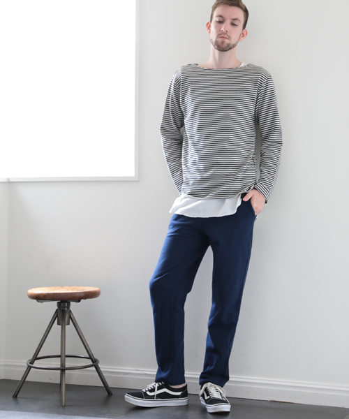 Denime（ドゥニーム）の「URAKE BORDER TEE/裏毛ボーダーT（Tシャツ/カットソー・メンズ・ホワイト系その他/レッド系その他/グレー系その他・X-LARGE/MEDIUM/LARGE）」の22枚目の写真