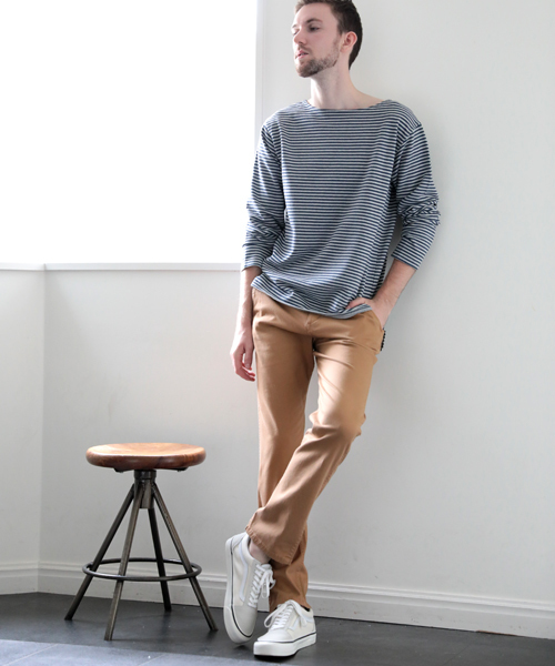 Denime（ドゥニーム）の「URAKE BORDER TEE/裏毛ボーダーT（Tシャツ/カットソー・メンズ・ホワイト系その他/レッド系その他/グレー系その他・X-LARGE/MEDIUM/LARGE）」の19枚目の写真