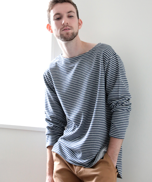 Denime（ドゥニーム）の「URAKE BORDER TEE/裏毛ボーダーT（Tシャツ/カットソー・メンズ・ホワイト系その他/レッド系その他/グレー系その他・X-LARGE/MEDIUM/LARGE）」の18枚目の写真