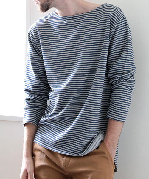 Denime（ドゥニーム）の「URAKE BORDER TEE/裏毛ボーダーT（Tシャツ/カットソー・メンズ・ホワイト系その他/レッド系その他/グレー系その他・X-LARGE/MEDIUM/LARGE）」の17枚目の写真