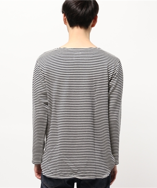 Denime（ドゥニーム）の「URAKE BORDER TEE/裏毛ボーダーT（Tシャツ/カットソー・メンズ・ホワイト系その他/レッド系その他/グレー系その他・X-LARGE/MEDIUM/LARGE）」の5枚目の写真