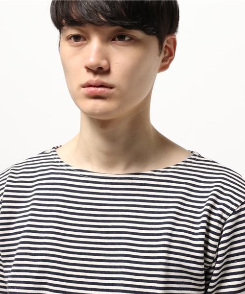 Denime（ドゥニーム）の「URAKE BORDER TEE/裏毛ボーダーT（Tシャツ/カットソー・メンズ・ホワイト系その他/レッド系その他/グレー系その他・X-LARGE/MEDIUM/LARGE）」の6枚目の写真