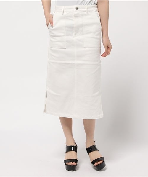 goocy（グーシー）の「サイドスリットデニムミドルスカート（スカート・レディース・ブラック/ホワイト/レッド・FREE）」の13枚目の写真