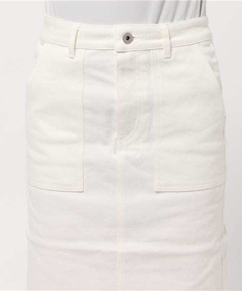 goocy（グーシー）の「サイドスリットデニムミドルスカート（スカート・レディース・ブラック/ホワイト/レッド・FREE）」の7枚目の写真