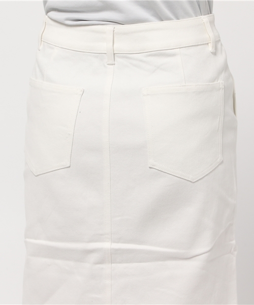 goocy（グーシー）の「サイドスリットデニムミドルスカート（スカート・レディース・ブラック/ホワイト/レッド・FREE）」の8枚目の写真