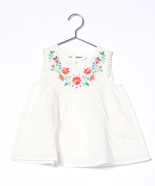 GLOBAL WORK(グローバルワーク)の「【キッズ】ハナシシュウプルオーバーノースリーブ/724018(シャツ/ブラウス・キッズ・ホワイト/その他1/ライトピンク・SMALL/X-LARGE/MEDIUM/LARGE)」の3枚目の写真