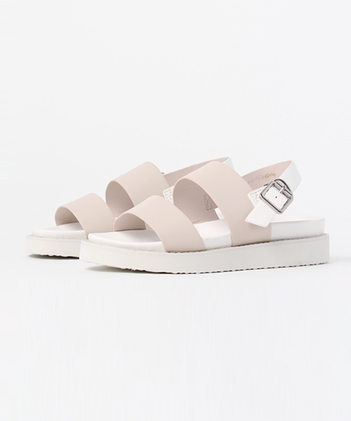 MOUSSY（マウジー）の「2BELT SANDALS（サンダル・レディース・ブラック/シルバー/ベージュ/ホワイト・MEDIUM/LARGE/SMALL）」の2枚目の写真