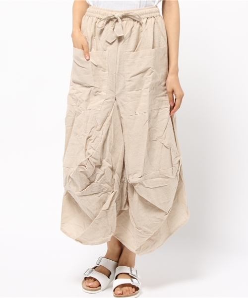 チャイハネ(チャイハネ)の「【チャイハネ】yul 無地シンプル変形スカート(スカート・レディース・ブラック/カーキ/ブルー/ナチュラル・FREE)」の14枚目の写真