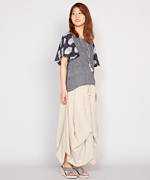 チャイハネ(チャイハネ)の「【チャイハネ】yul 無地シンプル変形スカート(スカート・レディース・ブラック/カーキ/ブルー/ナチュラル・FREE)」の16枚目の写真