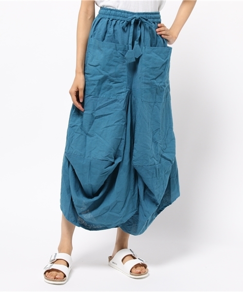 チャイハネ(チャイハネ)の「【チャイハネ】yul 無地シンプル変形スカート(スカート・レディース・ブラック/カーキ/ブルー/ナチュラル・FREE)」の11枚目の写真