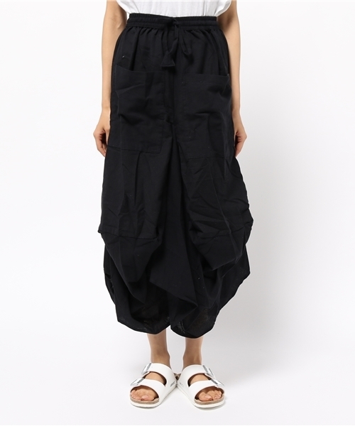 チャイハネ(チャイハネ)の「【チャイハネ】yul 無地シンプル変形スカート(スカート・レディース・ブラック/カーキ/ブルー/ナチュラル・FREE)」の5枚目の写真