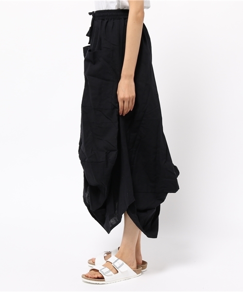 チャイハネ(チャイハネ)の「【チャイハネ】yul 無地シンプル変形スカート(スカート・レディース・ブラック/カーキ/ブルー/ナチュラル・FREE)」の6枚目の写真