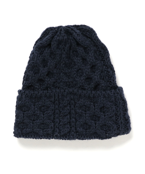 SHIPS（シップス）の「HIGHLAND 2000:ケーブル ニットキャップ（ニットキャップ/ビーニー・キッズ・ネイビー/オフホワイト/グレー系その他・ONE SIZE）」の4枚目の写真