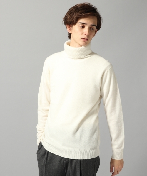 HARE（ハレ）の「【洗えるニット】カシミヤタートルネックニット(HARE)（ニット/セーター・メンズ・ブラック/オフホワイト/グレー・MEDIUM/SMALL）」の2枚目の写真