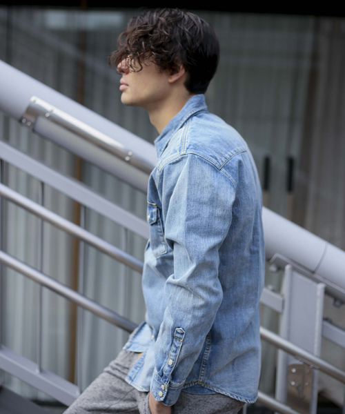 Denime（ドゥニーム）の「デニムウェスタンシャツ（シャツ/ブラウス・メンズ・ライトインディゴブルー/ダークインディゴブルー・SMALL/MEDIUM/X-LARGE/LARGE）」の13枚目の写真