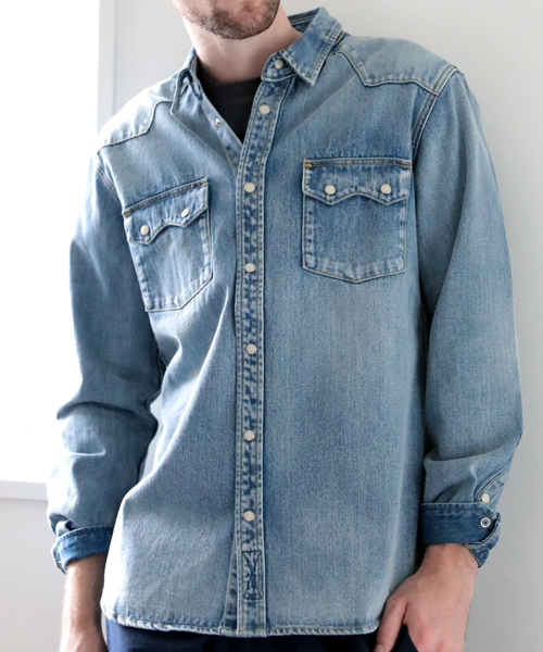 Denime（ドゥニーム）の「デニムウェスタンシャツ（シャツ/ブラウス・メンズ・ライトインディゴブルー/ダークインディゴブルー・SMALL/MEDIUM/X-LARGE/LARGE）」の18枚目の写真