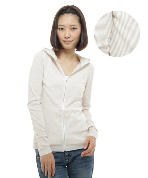 UNITED ARROWS（ユナイテッドアローズ）の「UAB C MARU ZIP PARKA（パーカー・レディース・オフホワイト/ブラック/ベージュ/ロイヤルブルー・フリー）」の3枚目の写真