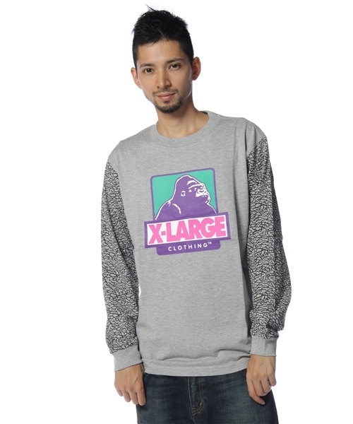 XLARGE（エクストララージ）の「L/S TEE CRACKED SLEEVE（Tシャツ/カットソー・メンズ・ホワイト/アッシュグレー/ブラウン/グリーン/レッド・SMALL/MEDIUM/LARGE/X-LARGE）」の3枚目の写真