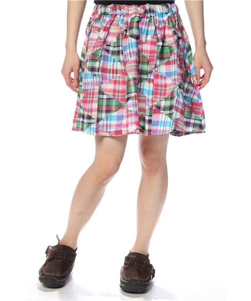 BEAMS BOY(ビームスボーイ)の「BEAMS BOY / 3角パッチワーク ショート(スカート・レディース・ピンク/ネイビー/パープル・ONE SIZE)」の3枚目の写真
