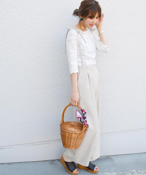 Khaju（カージュ）の「Khaju:リボンサスペンダー2WAYパンツ③◇（その他パンツ・レディース・ブラック/オレンジ系その他/ベージュ・ONE SIZE）」の16枚目の写真