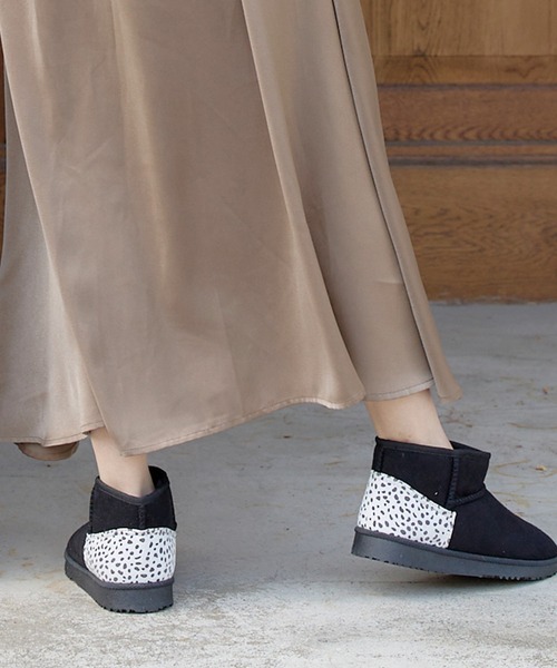 KOBE LETTUCE（コウベレタス）の「ミニ丈ムートンブーツ（ブーツ・レディース・ブラック系その他/ブラウン/ベージュ/ブラック/チャコールグレー/ピンク/イエロー系その他/キャメル/ネイビー/レッド系その他/ブラック系その他2/ピンク系その他/ブラウン系その他/グリーン系その他/ブラック系その他3/グレー系/ブラック系/イエロー系・LL/M/S/L）」の22枚目の写真