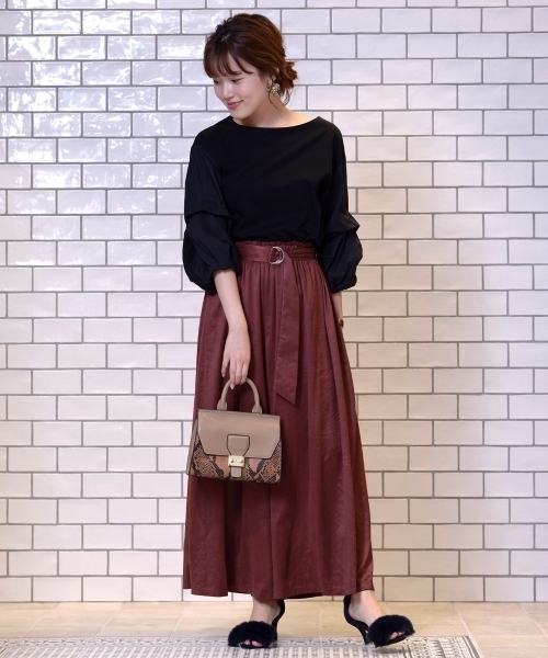 le.coeur blanc（ルクールブラン）の「クチュールスエードワイドパンツ（その他パンツ・レディース・レンガ/キャメル/ネイビー・MEDIUM）」の3枚目の写真