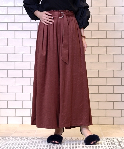 le.coeur blanc（ルクールブラン）の「クチュールスエードワイドパンツ（その他パンツ・レディース・レンガ/キャメル/ネイビー・MEDIUM）」の4枚目の写真