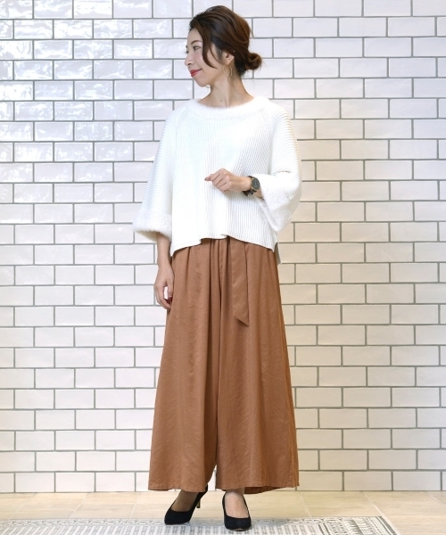 le.coeur blanc（ルクールブラン）の「クチュールスエードワイドパンツ（その他パンツ・レディース・レンガ/キャメル/ネイビー・MEDIUM）」の11枚目の写真