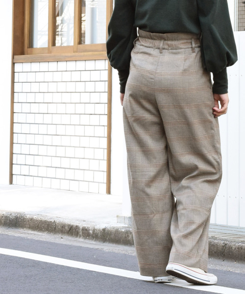 w closet（ダブルクローゼット）の「ハイウエストチェック柄タックパンツ（その他パンツ・レディース・ブラウン/グレー・FREE）」の10枚目の写真