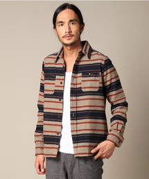 BEAMS | □BEAMS / ブランケットボーダーCPOシャツ(シャツ/ブラウス)
