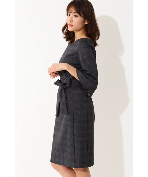 22 OCTOBRE(ヴァンドゥ-オクトーブル)の「グレンチェックポンチワンピース(ワンピース・レディース・グレー/ブルー・38/40)」の7枚目の写真