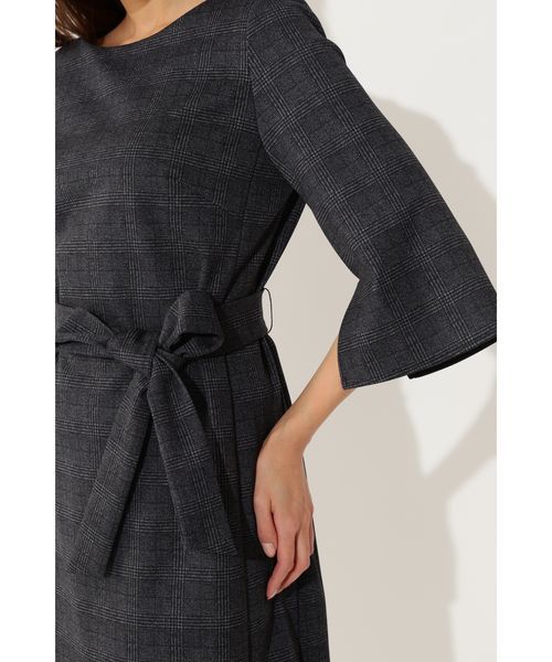 22 OCTOBRE(ヴァンドゥ-オクトーブル)の「グレンチェックポンチワンピース(ワンピース・レディース・グレー/ブルー・38/40)」の3枚目の写真
