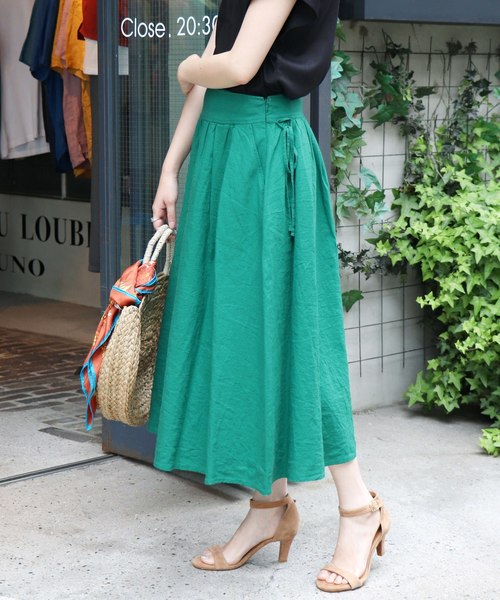 セール】カラーリネンタックギャザースカート◇（スカート）｜SLOBE  