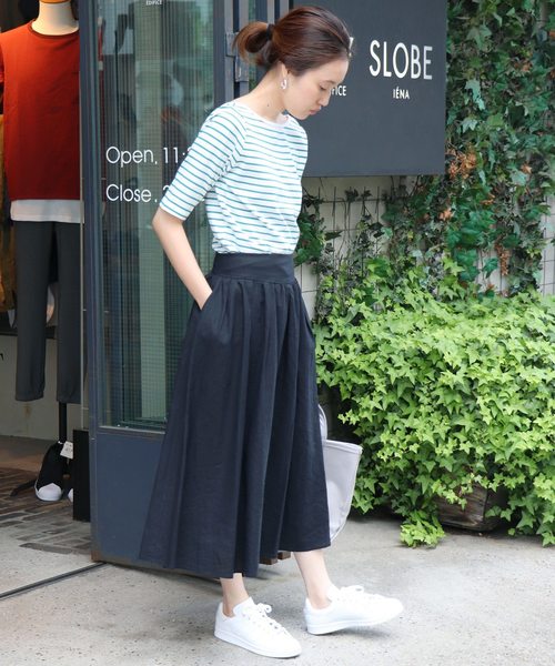セール】カラーリネンタックギャザースカート◇（スカート）｜SLOBE