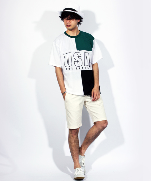 ８(eight)（エイト）の「USA ロゴ ビッグTシャツ（Tシャツ/カットソー・メンズ・レッド/ブルー/グリーン・MEDIUM/LARGE）」の12枚目の写真