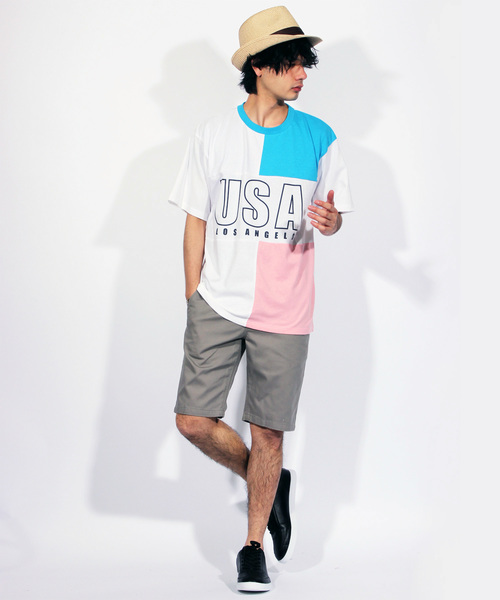 ８(eight)（エイト）の「USA ロゴ ビッグTシャツ（Tシャツ/カットソー・メンズ・レッド/ブルー/グリーン・MEDIUM/LARGE）」の19枚目の写真