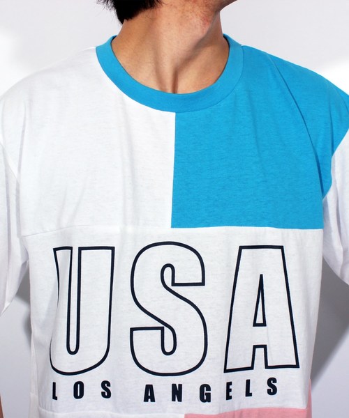 ８(eight)（エイト）の「USA ロゴ ビッグTシャツ（Tシャツ/カットソー・メンズ・レッド/ブルー/グリーン・MEDIUM/LARGE）」の8枚目の写真