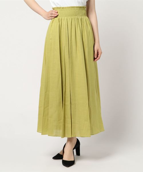 N.(N. Natural Beauty Basic)(エヌエヌナチュラルビューティーベーシック)の「麻マキシスカート(スカート・レディース・ブラウン/イエロー/ブラック・MEDIUM)」の14枚目の写真