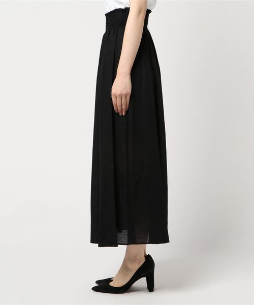 N.(N. Natural Beauty Basic)(エヌエヌナチュラルビューティーベーシック)の「麻マキシスカート(スカート・レディース・ブラウン/イエロー/ブラック・MEDIUM)」の4枚目の写真
