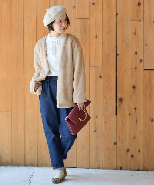 rps（アールピーエス）の「スタンドフリルネルブラウス（シャツ/ブラウス・レディース・ブラック/ネイビー/オフホワイト・M）」の7枚目の写真