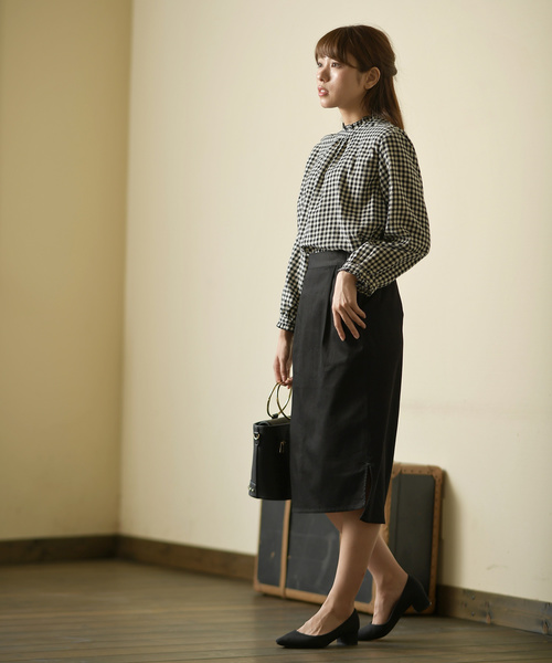 rps（アールピーエス）の「スタンドフリルネルブラウス（シャツ/ブラウス・レディース・ブラック/ネイビー/オフホワイト・M）」の8枚目の写真