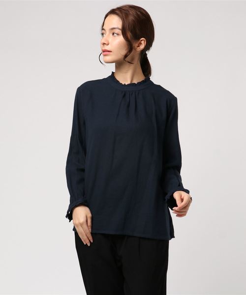 rps（アールピーエス）の「スタンドフリルネルブラウス（シャツ/ブラウス・レディース・ブラック/ネイビー/オフホワイト・M）」の13枚目の写真