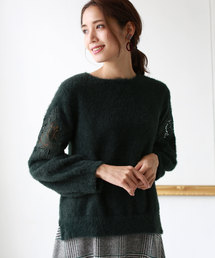 REAL CUBE | REAL CUBE ショルダーレースフェザーニット(ニット/セーター)